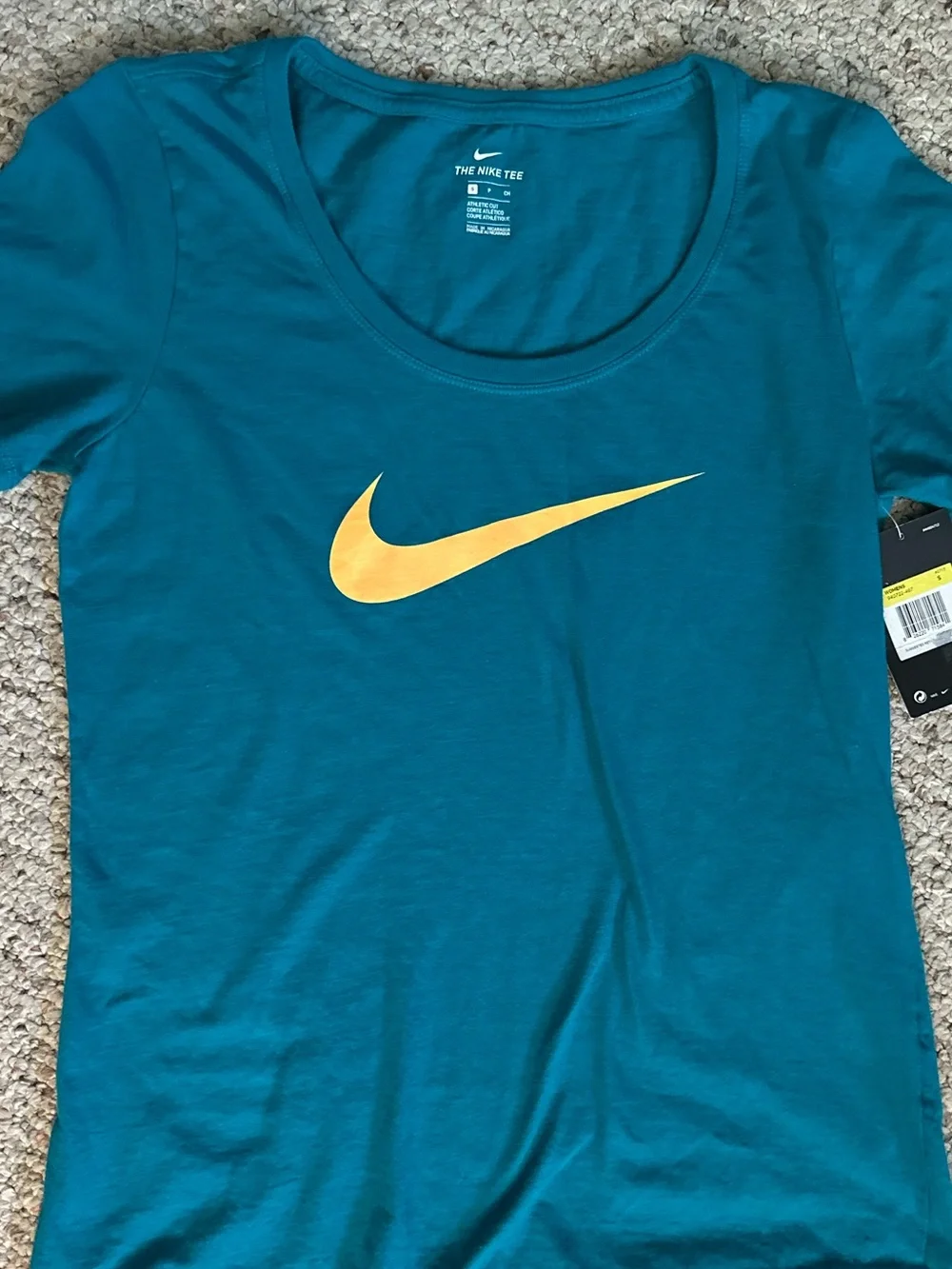 Nike Fitted Tee Shirt Teal Size Small